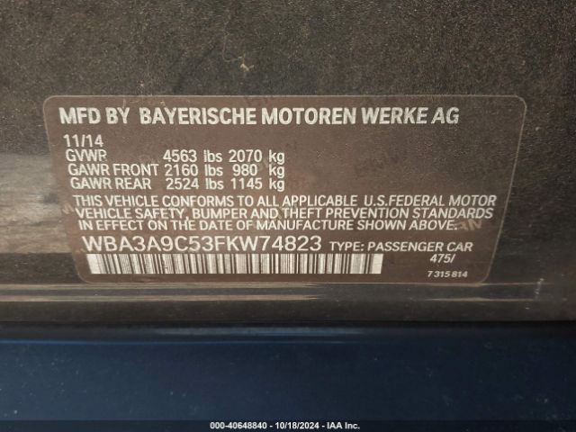 WBA3A9C53FKW74823 BMW 335i