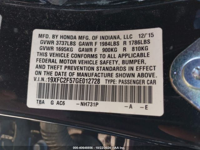 19XFC2F57GE012728 Honda Civic Lx