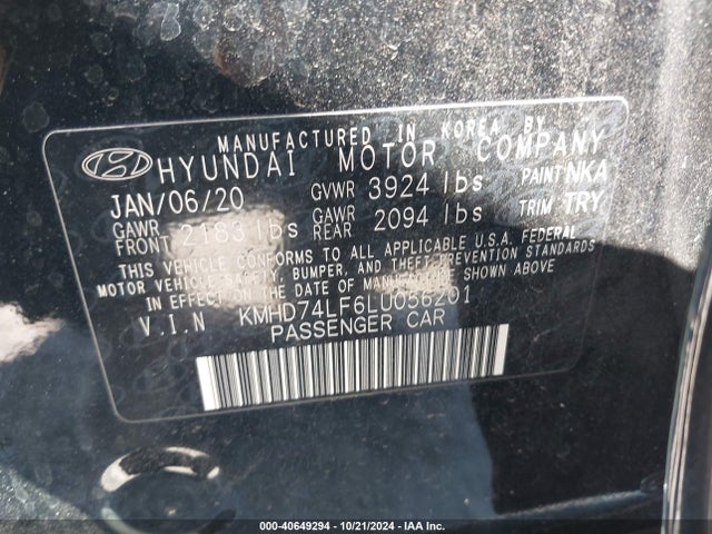 Hyundai ELANTRA SE 2020 KMHD74LF6LU056201 Image 9