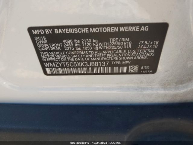 WMZYT5C5XK3J88137 Mini Countryman Cooper S