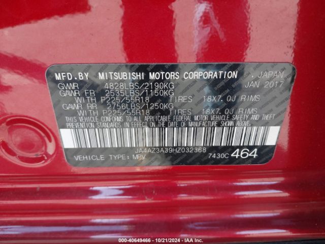 JA4AZ3A39HZ032368 Mitsubishi Outlander Se