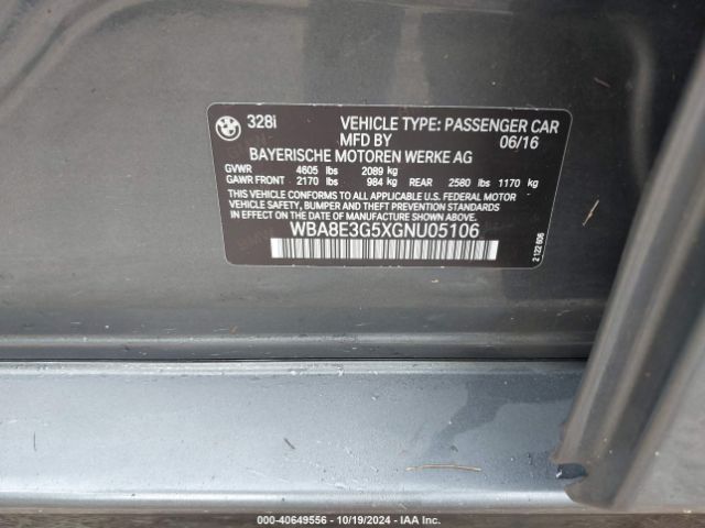 WBA8E3G5XGNU05106 BMW 328i Xdrive