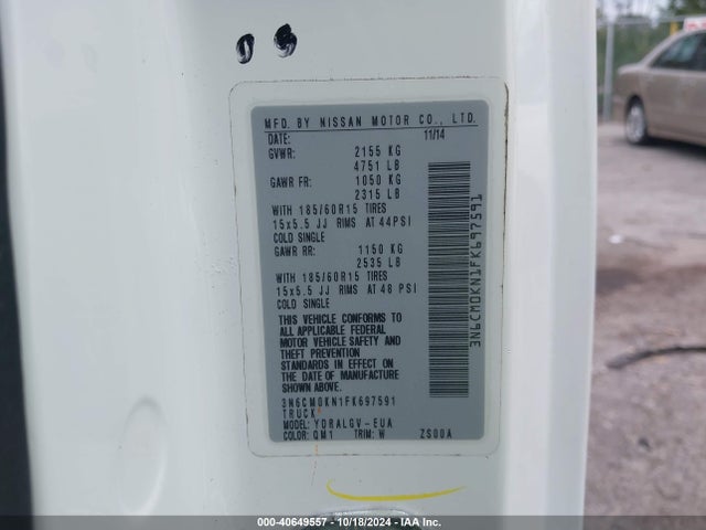 Nissan NV200 SV 2015 3N6CM0KN1FK697591 Image 9