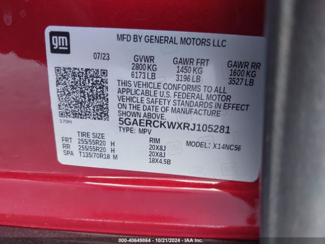 5GAERCKWXRJ105281 Buick Enclave Premium Fwd