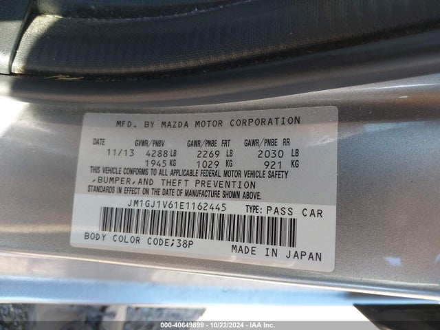 Mazda Mazda6 I Touring 2014 JM1GJ1V61E1162445 Image 9