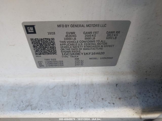 1GC1KREY1KF164620 Chevrolet Silverado 2500hd Wt