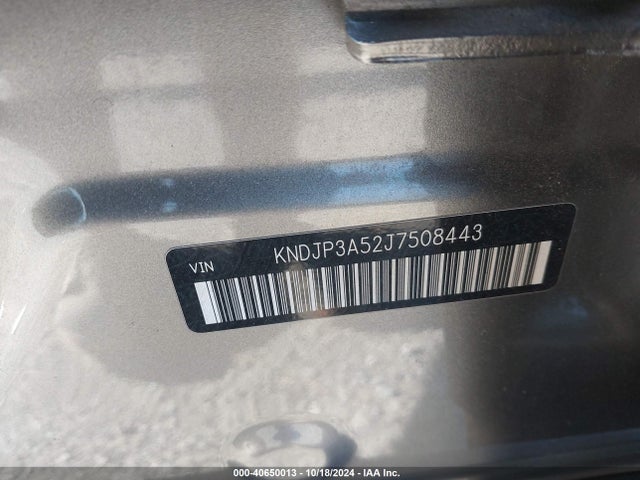 KIA SOUL + 2018 KNDJP3A52J7508443 Image 9