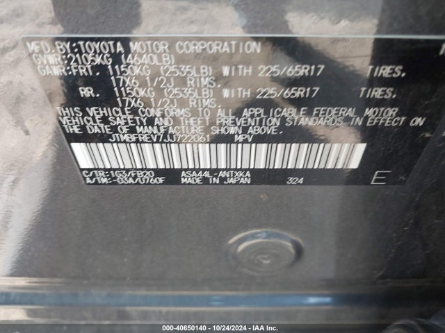 Toyota RAV4 LE 2018 JTMBFREV7JJ722061 Image 9