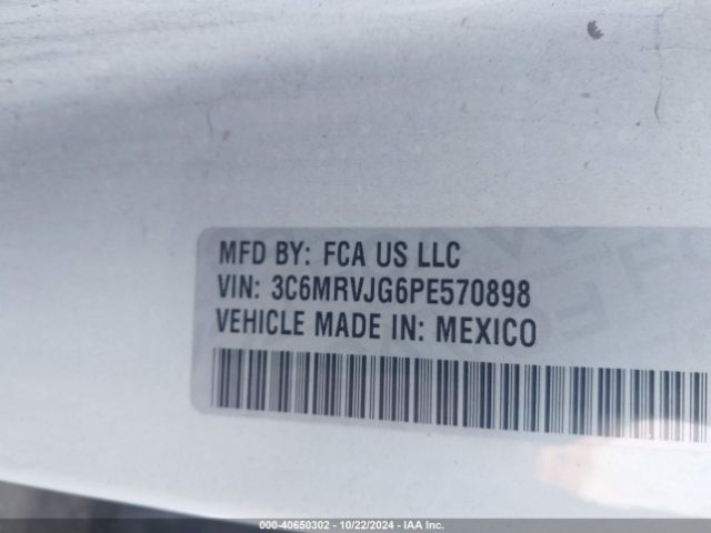 3C6MRVJG6PE570898 RAM Promaster 3500 Cargo Van High Roof 159 Wb Ext