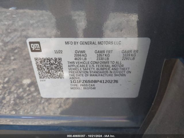 1G1FZ6S08P4120236 Chevrolet Bolt Euv Fwd Premier