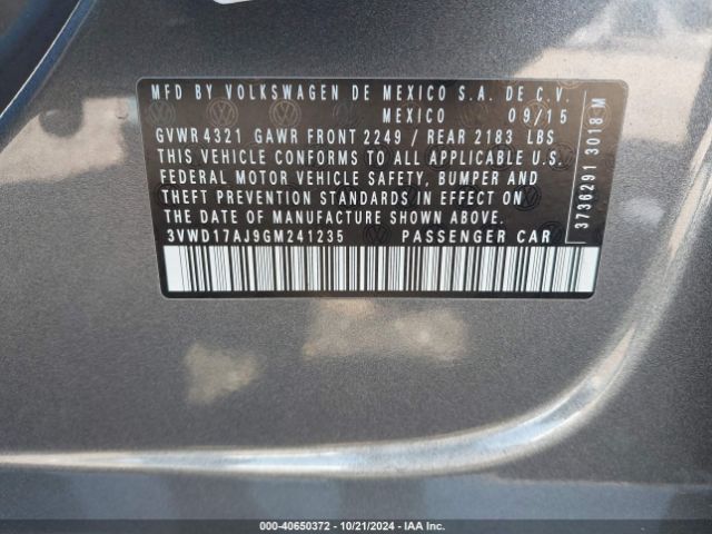 3VWD17AJ9GM241235 Volkswagen Jetta 1.8t Sport