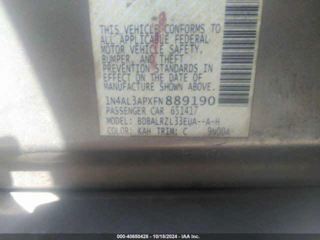 1N4AL3APXFN889190 Nissan Altima 2.5 Sl