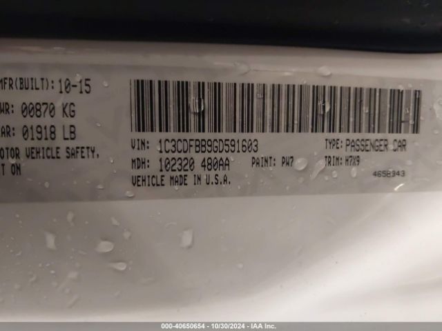 1C3CDFBB9GD591603 Dodge DART SXT