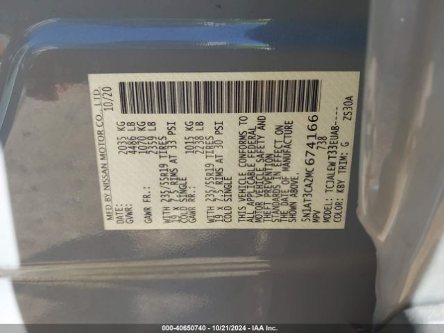 5N1AT3CA2MC674166 Nissan Rogue Sl Fwd