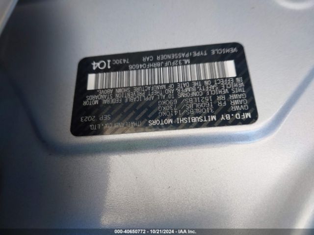 ML32FUFJ8RHF04606 Mitsubishi Mirage G4 Es