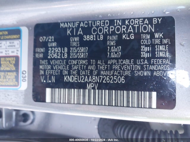 KIA SELTOS S 2022 KNDEU2AA8N7262506 Image 9