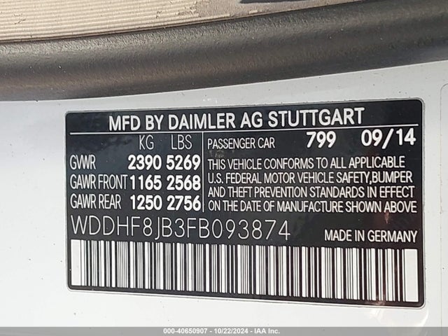 WDDHF8JB3FB093874 Mercedes-Benz E 350 4matic