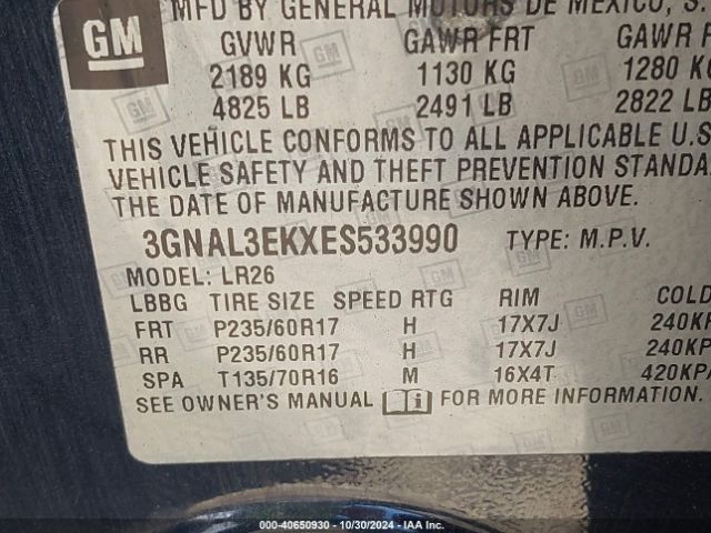 3GNAL3EKXES533990 Chevrolet Captiva Sport Lt