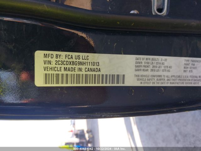 2C3CDXBG9NH111013 Dodge Charger Sxt Rwd