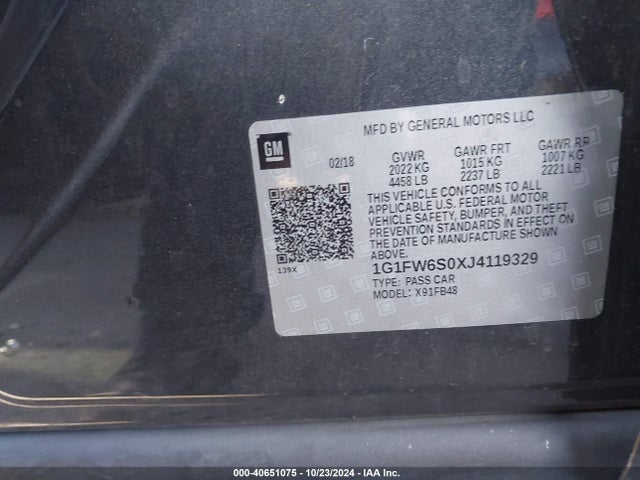 Chevrolet BOLT EV LT 2018 1G1FW6S0XJ4119329 Image 9