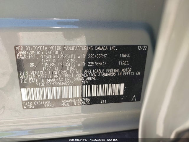 Toyota Rav4 Xle 2023 2T3P1RFV2PW340985 Image 9