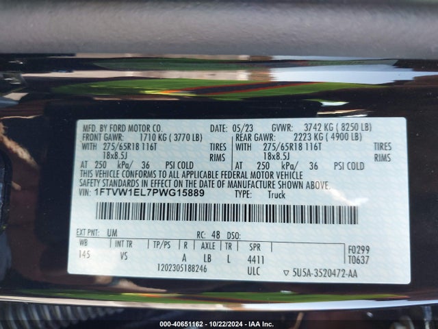 Ford F-150 Lightning Pro 2023 1FTVW1EL7PWG15889 Image 9