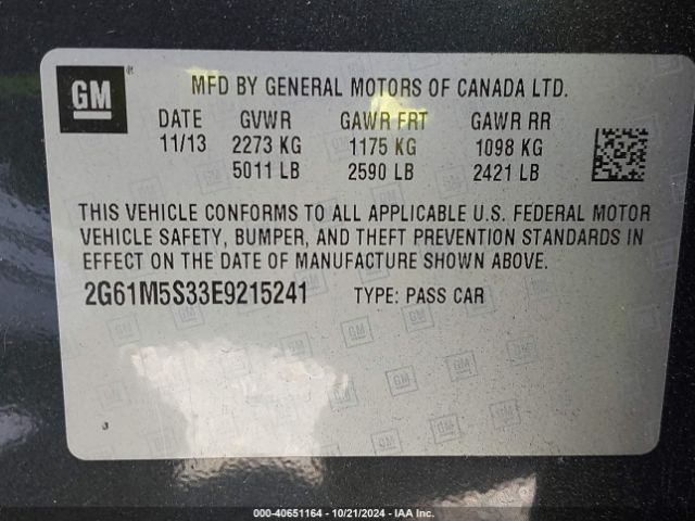 2G61M5S33E9215241 Cadillac XTS LUXURY