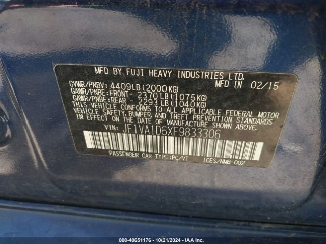JF1VA1D6XF9833306 Subaru Wrx Premium