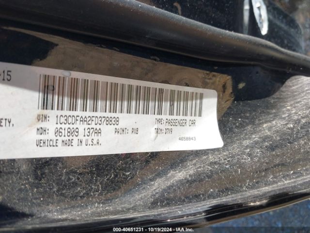 1C3CDFAA2FD378838 Dodge DART SE