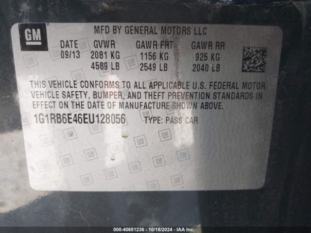 1G1RB6E46EU128056 Chevrolet Volt