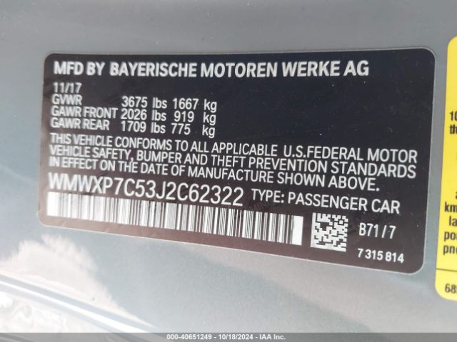 WMWXP7C53J2C62322 Mini Hardtop Cooper S