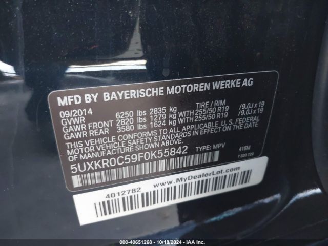 5UXKR0C59F0K55842 BMW X5 Xdrive35i