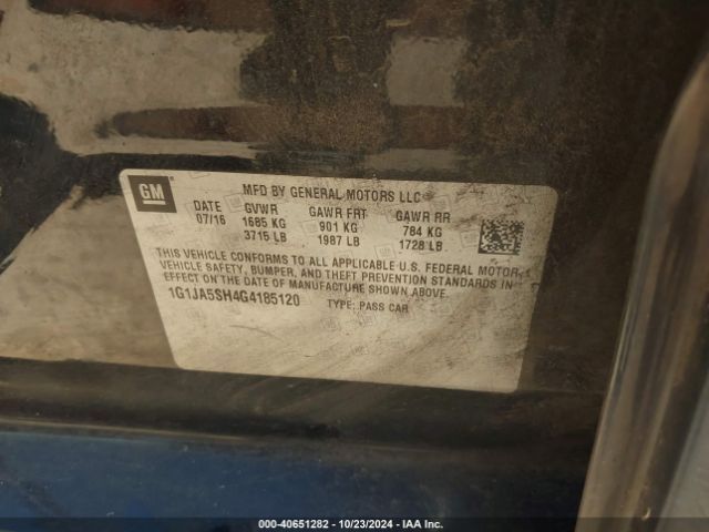 1G1JA5SH4G4185120 Chevrolet Sonic Ls Auto