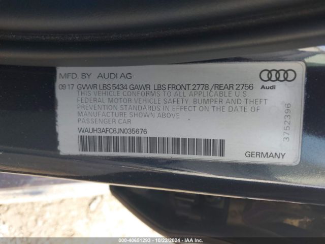 2018 AUDI A6 WAUH3AFC6JN035676 Photo 8