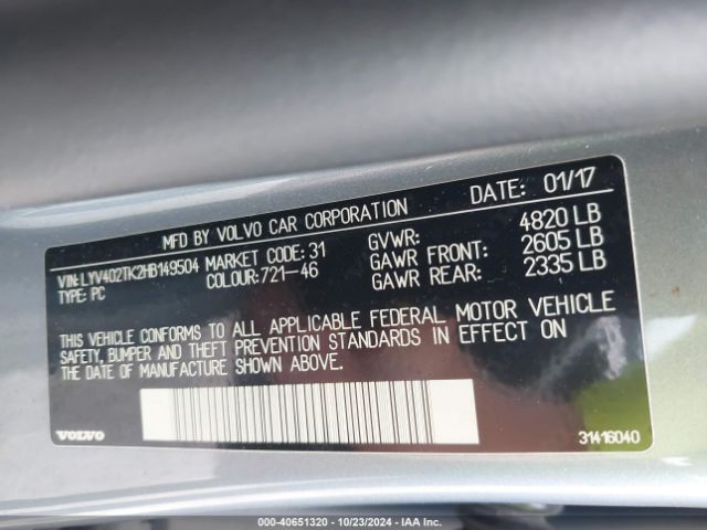 LYV402TK2HB149504 Volvo S60 Inscription T5