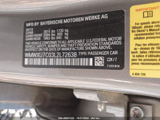 WMWXU7C03L2L72638 Mini Hardtop Cooper