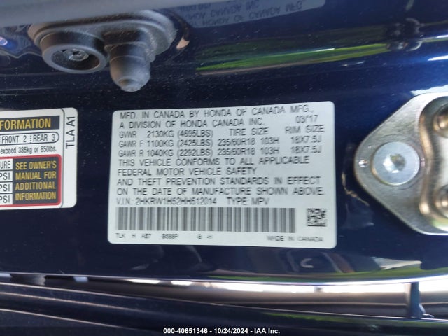 Honda CR-V EX 2017 2HKRW1H52HH512014 Image 9