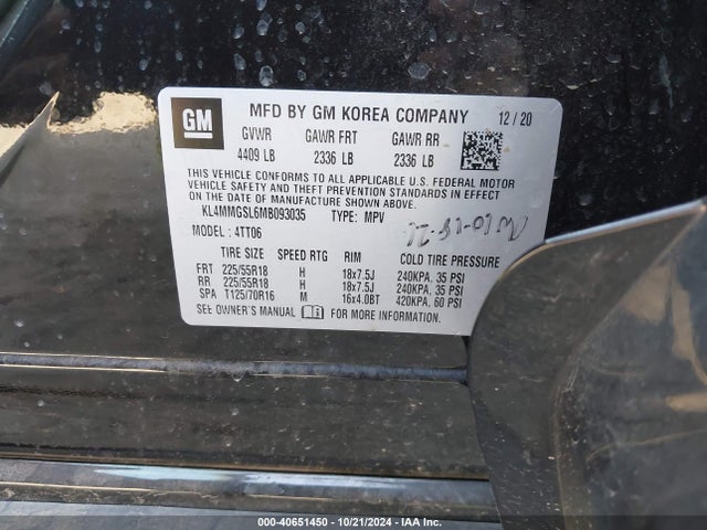 KL4MMGSL6MB093035 Buick Encore Gx Awd Essence