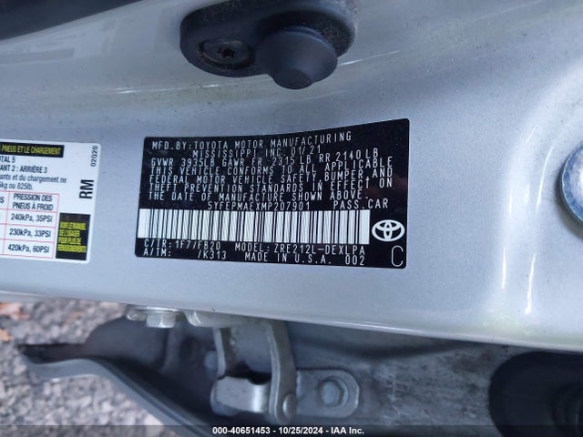 Toyota COROLLA LE 2021 5YFEPMAEXMP207901 Image 9