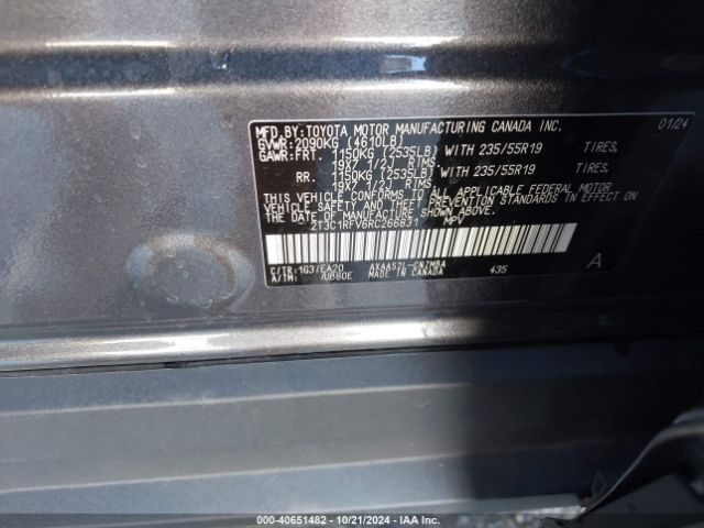2T3C1RFV6RC266831 Toyota Rav4 Xle Premium