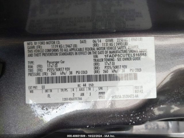 1FADP5CU7EL516585 Ford C-max Energi Sel