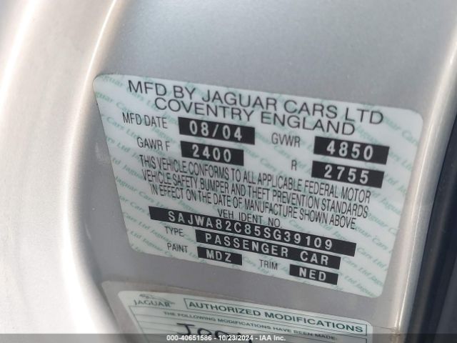 2005 JAGUAR XJ SAJWA82C85SG39109 Photo 8