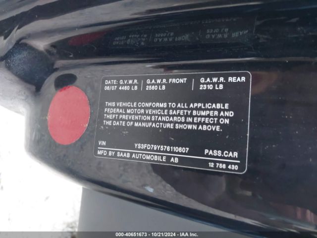 2007 SAAB 9-3 YS3FD79Y576110607 Photo 8