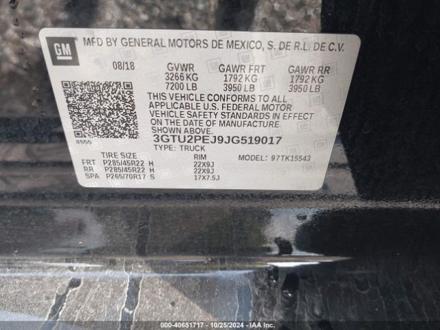3GTU2PEJ9JG519017 GMC Sierra 1500 Denali