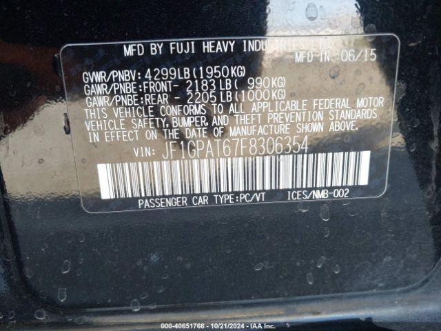 JF1GPAT67F8306354 Subaru Impreza 2.0i Sport Premium