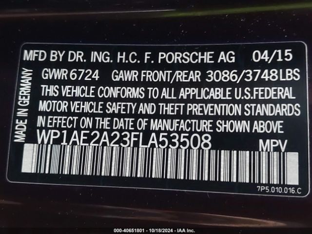WP1AE2A23FLA53508 Porsche Cayenne E-hybrid S