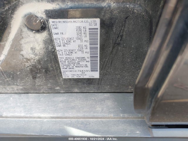 Nissan ROGUE S 2018 5N1AT2MT5JC768595 Image 9