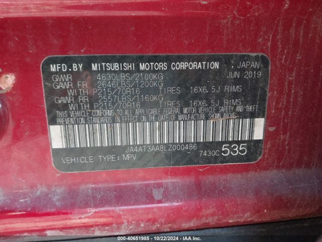 2020 MITSUBISHI ECLIPSE CROSS JA4AT3AA8LZ000486 Photo 8