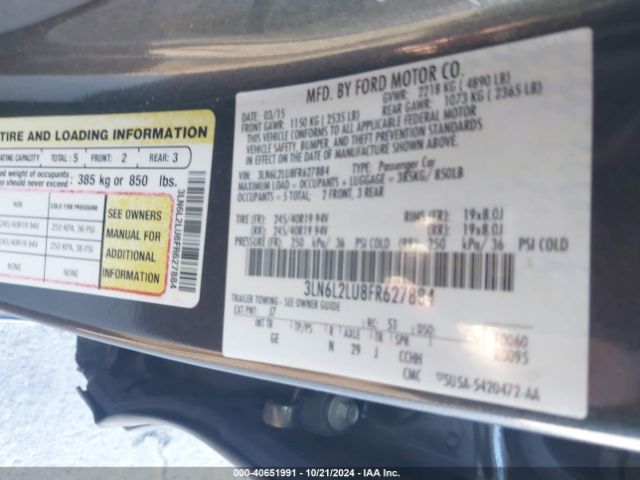 3LN6L2LU8FR627884 Lincoln MKZ HYBRID