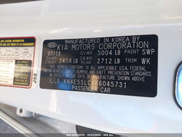 KNAE55LCXK6045731 KIA Stinger Gt2